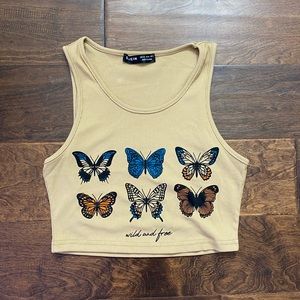 tan butterfly tank top